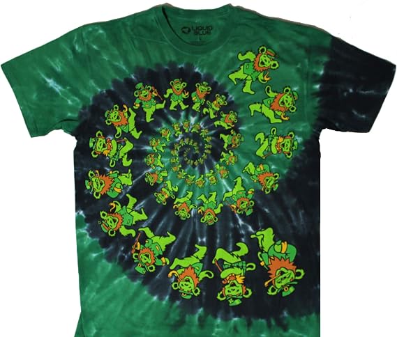 Cotton Grateful Dead Irish Spiral Bears Tie Dye T Shirt Adult Small to 6X