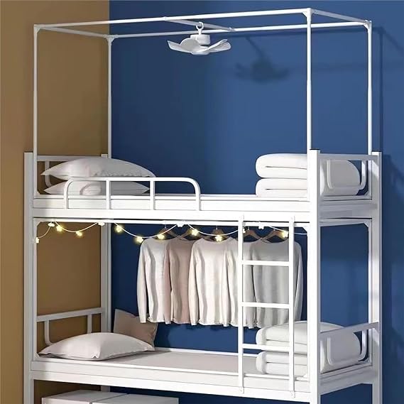 Canopy Poles for Bed, Retractable Top Bunk Bed Canopy Frame, 4 Corner Support for Dormitory School College, Bed Curtain Tent Canopy