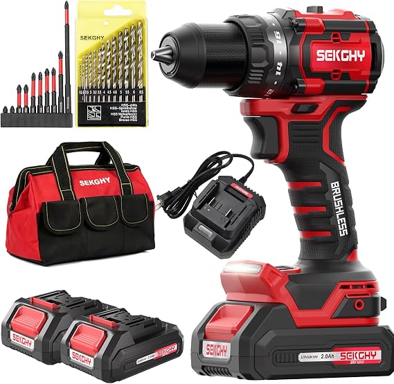 Brushless Power Drill Cordless,with battery and charger 70 N.m
