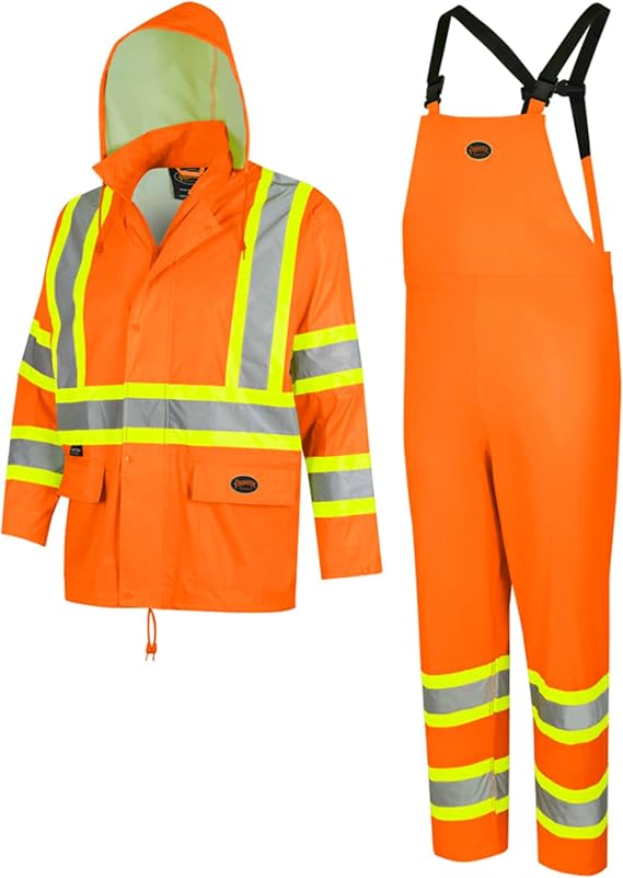 Pioneer Hi Vis Lightweight Waterproof Safety Rain Suit - Reflective Work Rain Gear for Men and Women