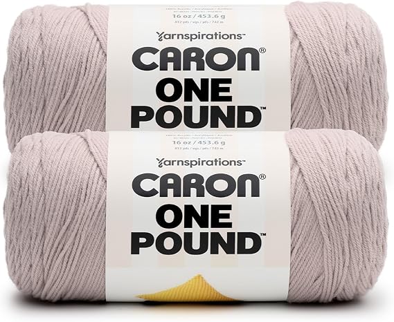 Caron One Pound Soft Yarn for Crocheting & Knitting, Dove, 2-Pack
