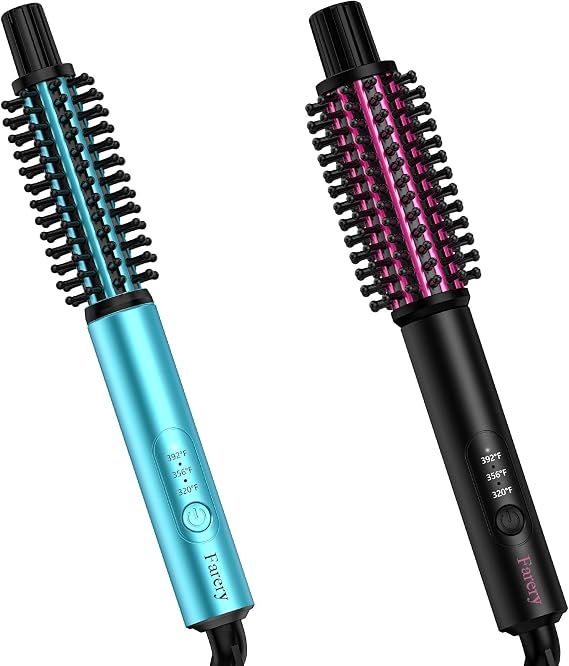 Farery Mini Thermal Brush (3/4 Inch) & (1 Inch) Small Curling Wand Travel Size, 3 Temperature Adjustable