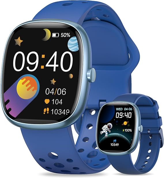 RUXINGX Kids Smart Watch for Girls Gift: No APP No Phone Needed Kids Watch with 20+ Games Black