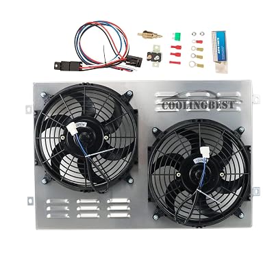 Aluminum Radiator Shroud Electric Fan for 1967-1970 1968 1969 Ford Mustang Ranchero Fairlane Torino Ltd V8 67 68 69 70