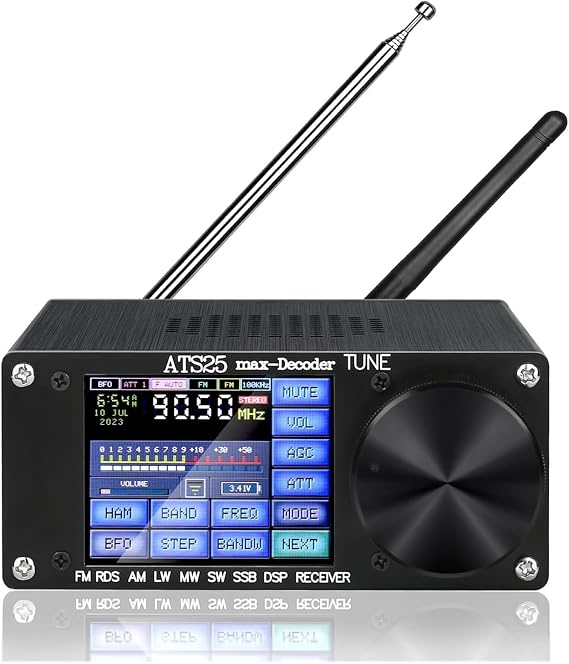 SI4732 ATS-25 max-Decoder Full-Band Radio Receiver, Built-in Morse Code and Digital Communication decoder Support CW RTTY FT4 FT8 LSB SW(4.17 Version )