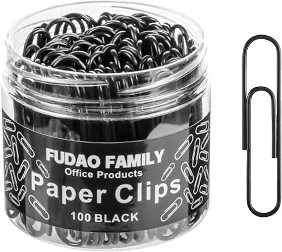 Jumbo Paper Clips, 2 Inch Paper Clip, 100 pcs Large Paperclips (Jumbo, Black)