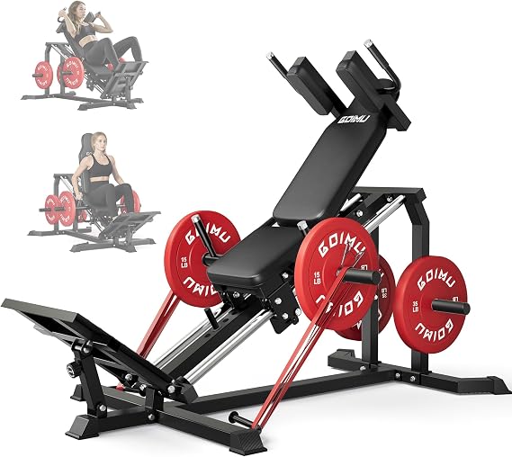 L5 Leg Press Hack Squat Machine, 30-Degree Leg Press Machine for Home Gym, Compact Hack Squat Machine with Removable Shoulder Pad, Lower Body Workout Equipment