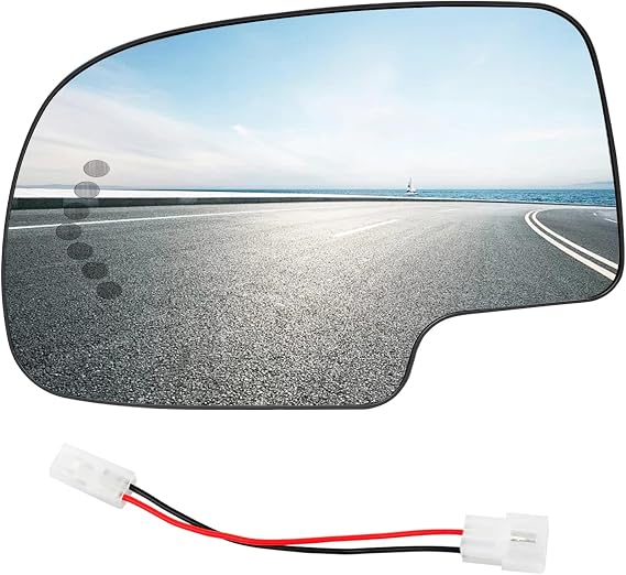TOP-MAX Driver Side Mirror Glass Replacement for 2003-2006 Chevy Silverado GMC Sierra Tahoe Yukon Suburban Avalanche Cadillac Escalade, Heated Exterior Left Mirror with Turn Signal