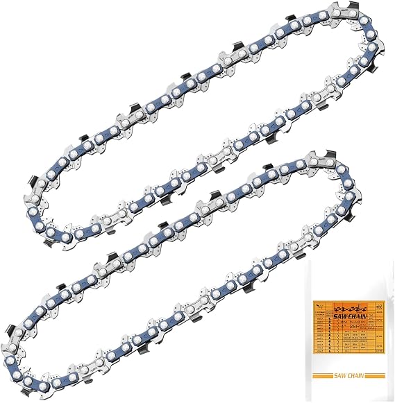 Saker 4 Inch Mini Chainsaw Chain Replacement, 2 Pcs Chains for Saker Portable Electric Chainsaw Cordless, Wear-resistant and Durable, Fast and Smooth Sawing Chains for Pruning Shears and Wood Cutting