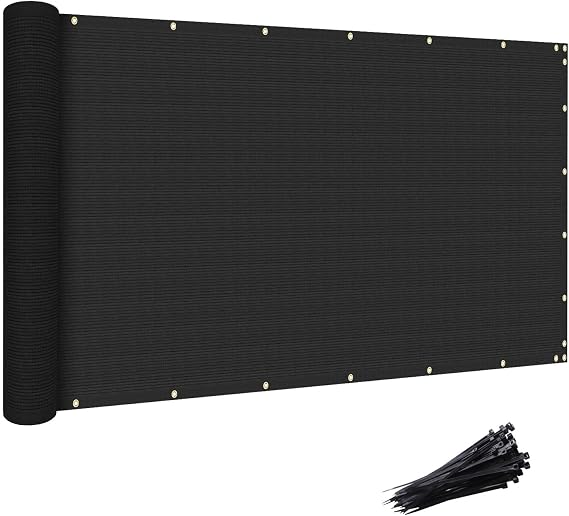 Privacy Screen Fence 8'x25' Heavy Duty Fence Panels, Black