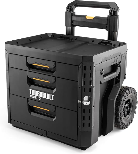 ToughBuilt StackTech 3 Drawer Rolling Locking Tool Box, 240 lb Capacity