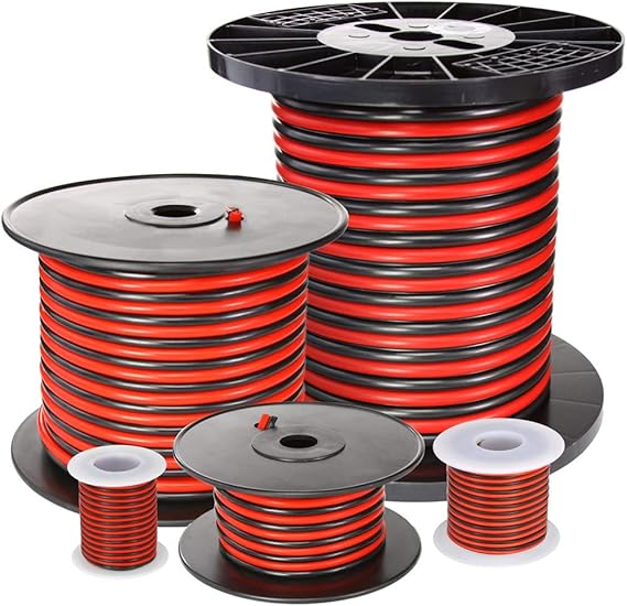 Powerwerx Red/Black Bonded Zip Cord Easy ID Low Voltage Cable (Gauge: 2, Length: 25 ft.)