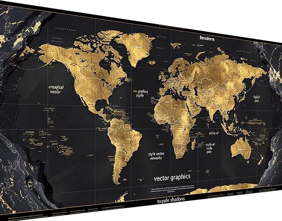 5D Diamond Painting Large 20x40in, World Map Diamond Art Kits for Adults, Map Diamond Art Kits, Round Drill Diamond Art Painting, Gem Art Diamond Dots Embroidery Crafts for Adults, Room Home Decor K-D