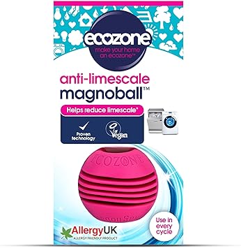 EcoZone Magnoball Anti-Limescale Device for Dishwashers & Washing Machines, Reusable Magnetic Limescale Remover & Descaler, Drum & Interior Cleaner, Vegan & Non Toxic, Scientifically Proven Result