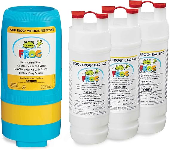 Pool FROG Model 5400 Mineral Reservoir + 3 Chlorine Bac Pacs, Mineral and Chlorine Replacement Cartridges for Pool FROG Model 5400