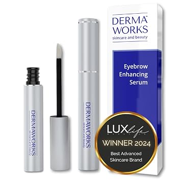 EYEBROW GROWTH SERUM for Thicker Fuller Brows - Brow Enhancer Conditioner - Eyebrow Regrowth Treatment for Women Men - Peptide Formula for Sparse Thin Brows - Suero para Cejas DERMAWORKS