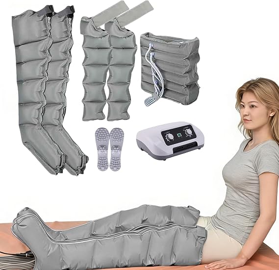 Lymphatic Drainage Massager, Lipedema Legs Treatment Massager, 6-Cavity Pressotherapy Boots with Air Compression, Leg Massager for Lipedema &