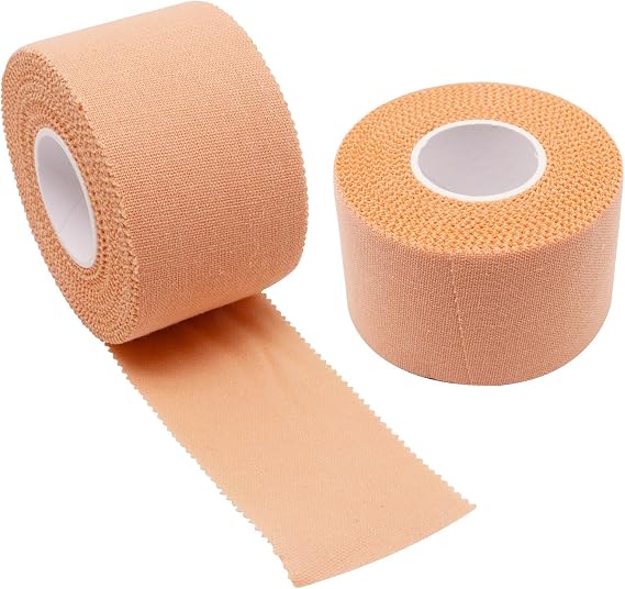 Athletic Sports Tape 1.5 Inch x 30ft, Elastic Athletic Wrist Ankle Tape Roll (2pack, Beige, 1.5 Inch x 10 Yards)