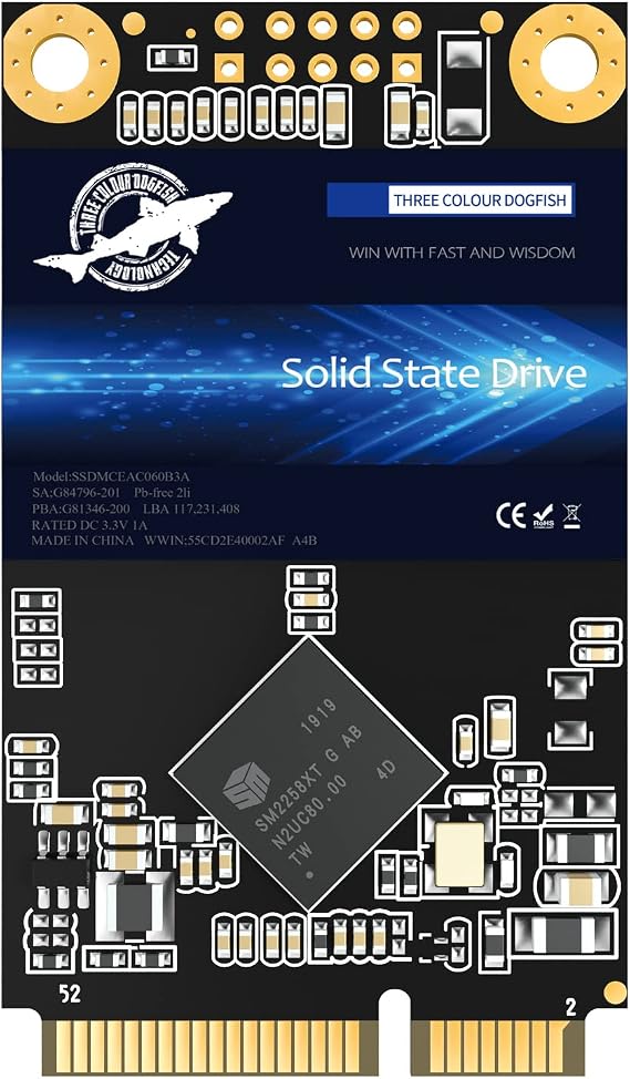 SSD mSATA 256GB Dogfish Internal Solid State Drive High Performance Hard Drive for Desktop Laptop SATA III 6Gb/s (256GB MSATA)