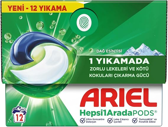 Ariel Hepsi1Arada PODS Kapsül Çamaşır Deterjanı Beyazlar ve Renkliler 12 Yıkama