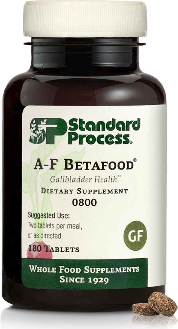 Standard Process A-F Betafood, Gallbladder Supplement, 180 Tablets | Gallbladder Health Dietary Supplement, Gluten-Free, Non-Dairy, and Non-Soy, Gallbladder Function and Liver Care
