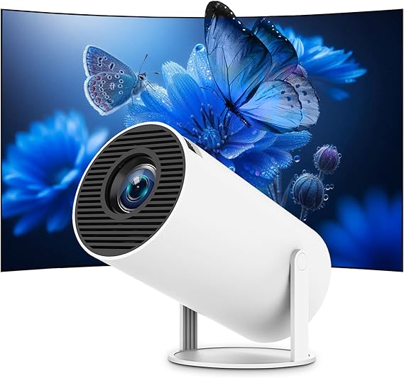 Thunrlge Mini Taşınabilir Projektör 4K 1080P Full HD Desteği Android 11 ve Netflix - WiFi 6, BT 5.0, 180 ° Döndürme, Otomatik Keystone Düzeltmeli Küçük Ev Sineması Projektörü
