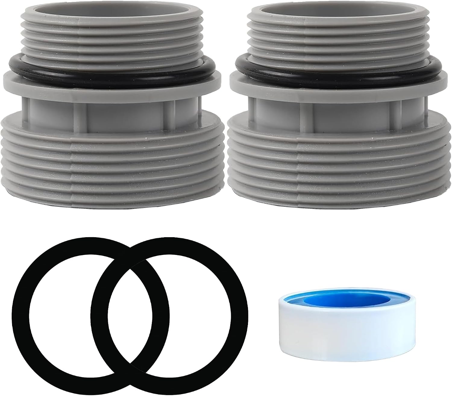 TonGass 2-Pack 40mm to 1 12 Filter Hose Conversion Kit Above Ground Pool Adapter Connects 40mm Hoses to Standard 1 14 or 1 12 Filter Ports