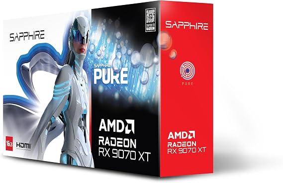 Sapphire Pure Amd Radeon™ Rx 9070 Xt Gaming Oc 16gb Dual Hdmi/dual Dp