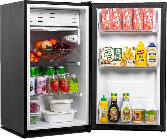 3.1 Cu.Ft Mini Fridge with Single Door, Small Refrigerator with Adjustable Thermostat & Removable Glass Shelves, Mini Fridge for Bedroom, Office, Dorm, Black
