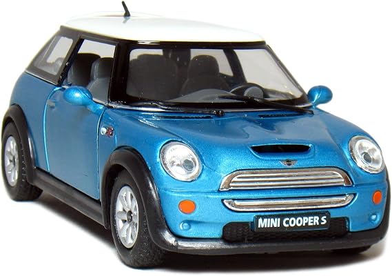 KiNSMART Mini Cooper S 5inch 1:28 Scale Die Cast Metal Model Toy Cars Blue