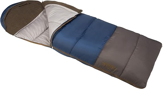 Wenzel Monterey 30-40F Degree Hooded Camping Warm Weather Sleeping Bag for Adults