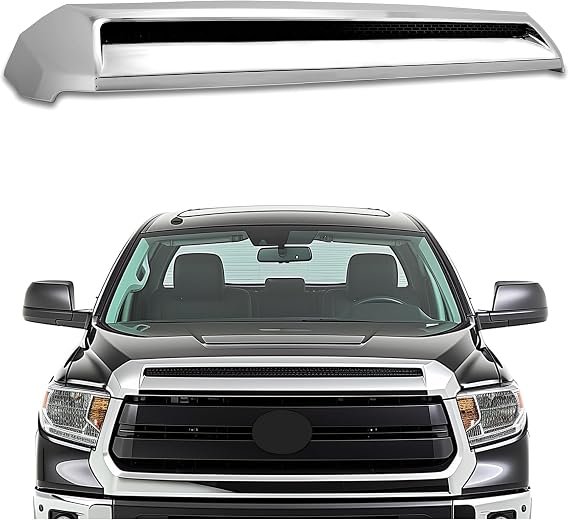 HECASA Hood Bulge Molding Compatible with 2014-2021 Toyota Tundra Silver Color Code 202 Platinum Style Front Upper Grille Hood Scoop Replacement for 761800C030 TO1231102 REPT133702
