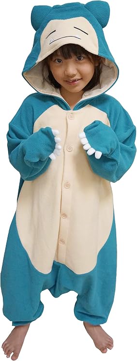 SAZAC Kigurumi - Pokemon - Snorlax - Onesie Jumpsuit Halloween Costume - Kids Size (5-9 Year Old)
