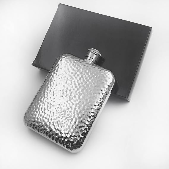 6oz Rectangle Golf Pattern Hip Flask | 18/8 Stainless Steel, YM119