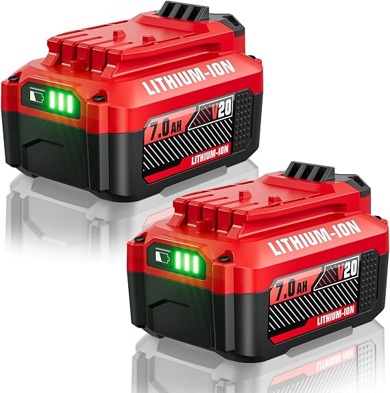 Bonacell 2Pack 20V 7000mAh Replacement for Craftsman 20V Battery V20 Lithium CMCB205 CMCB202 CMCB204 CMCB206 CMCB201 CMCB100 CMCB124 20 Volt Cordless Power Tools+