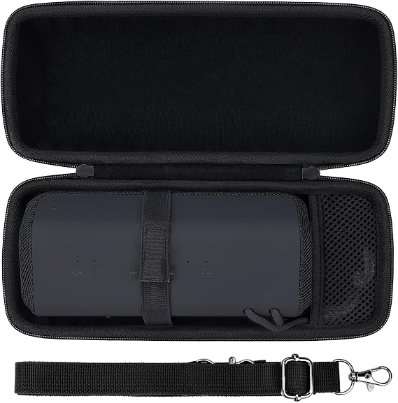co2CREA Hard Case for Sony SRS-XE200 X-Series Bluetooth Speaker | Wireless Ultra Portable Bluetooth Speaker Compatible, Shockproof Protective Carrying Bag with Shoulder Strap, Black