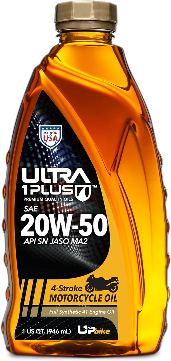 4T 20W-50 Full Synthetic Motorcycle Oil JASO MA2 API SN 1 Quart