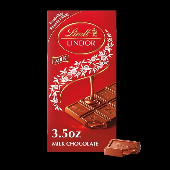 Lindt LINDOR Milk Chocolate Truffle Bar, Chocolate Candy Bar with Smooth Center, 3.5 oz.