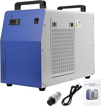 GarveeTech Industrial Water Chiller, 7 L 2.64gpm CW-5000 Water Cooling System, Water Cooler for 40W-100W CO2 Laser Engraving & Cutting Machine, Laser Chiller Water Cooling Machine for Laser Cutter