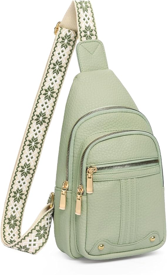 GAEKEAO Sling Bag for Women Vagen Leather Crossbody Bags Fanny Pack Travel