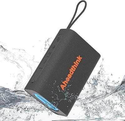 Bluetooth Speaker, Portable Wireless, IPX5 Waterproof, Bluetooth 5, RGB Color Lights, Loud Stereo Sound, Bass, TWS Pairing, for Party, Home, Outdoor, Traveling