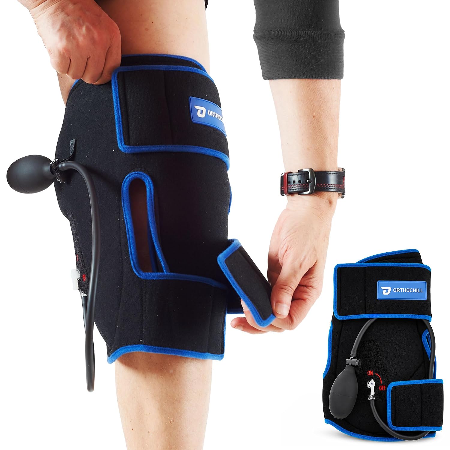 Knee Cold Cryo Compression Wrap, Combination Cold Pack and Compression for Post Knee Replacement or Injury
