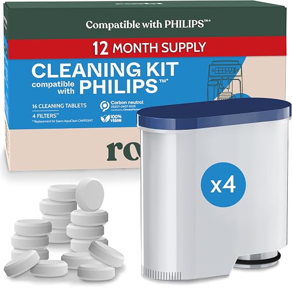 Roobi Cleaning Tablets & Filters Compatible with Philips Espresso