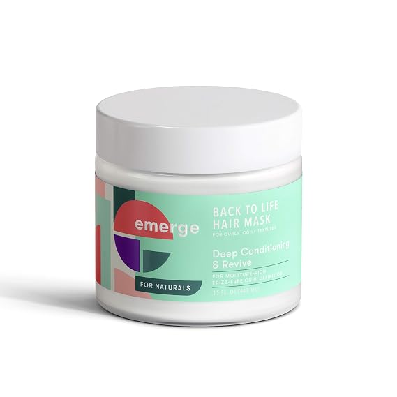 Emerge Treatment Hair Mask Deep Hair Conditioner for Frizzy Curls Almond Milk Sulfate Free and Paraben Free 15 oz