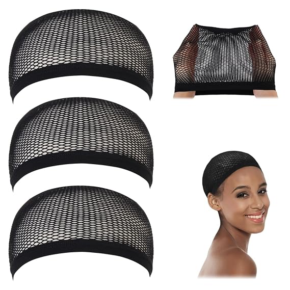 Dreamlover Tubi Styling Black Mesh Wig Caps, Breathable Hair Net, 3 Pieces | Tubi wig caps for overnight frizz-free wrapping, Fits curly hair, hats, helmets & cosplay, Breathable stretch mesh, comfy