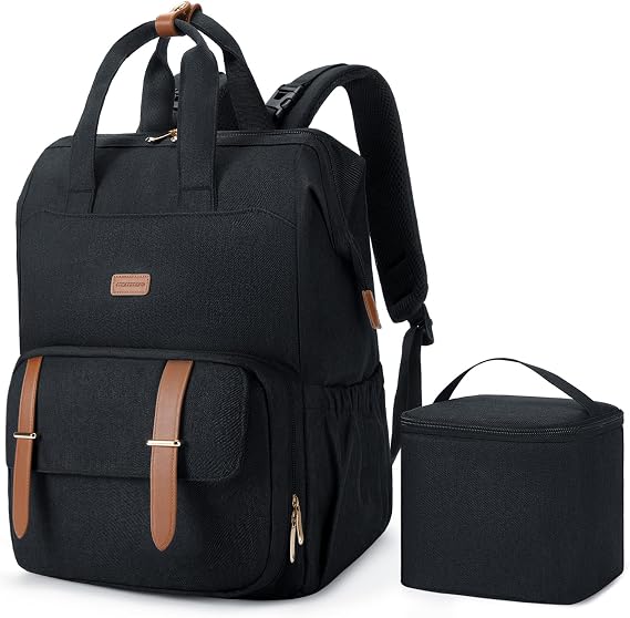 MOMMORE Changing Bag Backpack with Insulated Cooler Storage Bags, Baby Nappy Diaper Bags with 15.6" Laptop Sleeve for Travel Work, Mom Breast Pump Backpack, Fits Medela/Philips Avent/Spectra