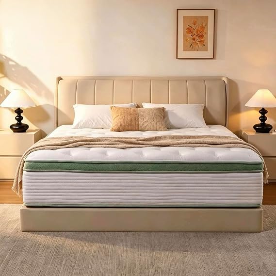 King Mattress,14 Inch King Size Mattresses in a Box,Medium Firm,Memory Foam Mattress with Zoned Pocket Coils Support and Motion Isolation Design, 80"*76",CertiPUR-US Certified