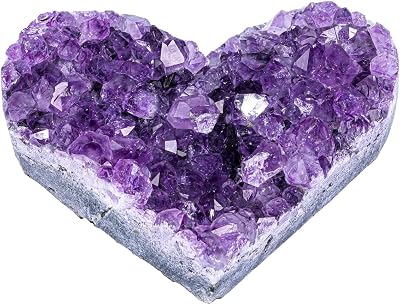 CrystalTears Amethyst Healing Crystal Geode Cluster Heart Amethyst Rock Quartz Crystals Mineral Stones Natural Raw Gemstone Specimen for Reiki Meditation Home Decor Crystal Gifts 1.97-2.36