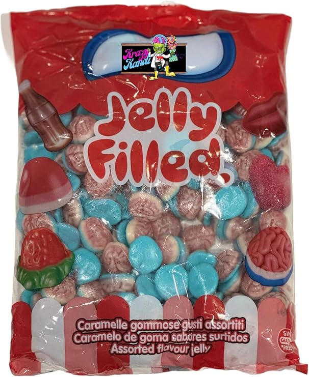 1kg Bulk Jelly & Fizzy Sweets – Perfect for Vidal Sweet Lovers – Pick Your Favourite Mix – Retro Party Candy for Events, Gifts, Kids & Pick n Mix (Jelly Filled Brains)