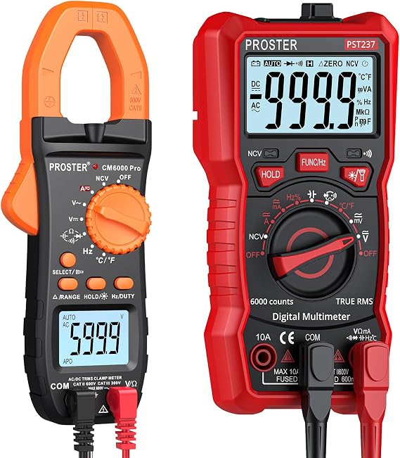 Proster Clamp Meter TRMS 6000counts & Multimeter 6000 Count
